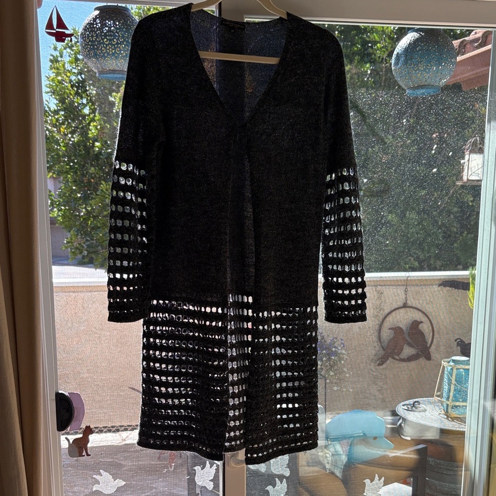 Alberto Makali Black Open-Knit Sweater